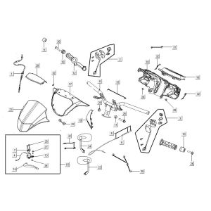 Pièces de direction Kymco Agility 16'+ injection 4 temps euro4 noir