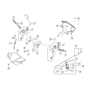 Pièces de direction Kymco Agility Fat 12' 4 temps chêne métallisé