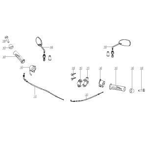 Pièces de direction Kymco K-Pipe 4 temps noir brillant