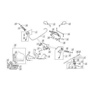 Pièces de direction Kymco People S 4 temps Gris mat