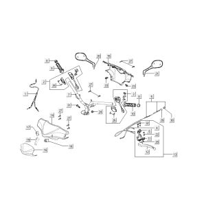 Pièces de direction Kymco Super9 2 temps mm argent