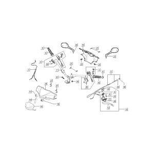 Pièces de direction Kymco Super9 AC 2 temps nm argent - noir