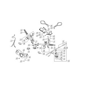 pièces de direction Kymco Super9 ac avec 2 temps Sport bleu