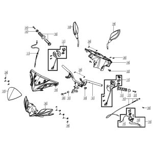 Pièces de direction Kymco Super 8 Street 4 temps bleu