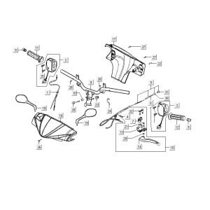 Pièces de direction Kymco Vitality 4t ac anthracite