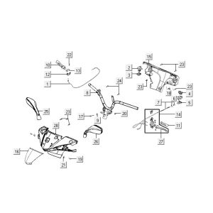 Pièces de direction Kymco VP50 4t ac techo silver