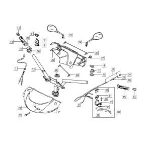 Pièces de direction Kymco ZX 2t ac argent-orange