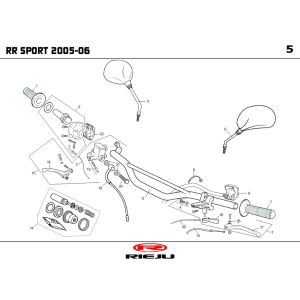 Pièces de direction Rieju RR jaune 2007 2-temps