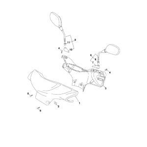 Crémaillère de direction - Rétroviseurs 2 temps Yamaha Neo (jusqu'en 2003)