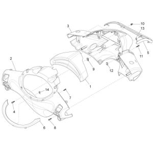 Crémaillère de direction Piaggio New Fly 4 temps 2 soupapes rouge 854a