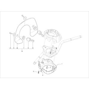 Boitier de direction Vespa LXV 25 km 4 temps 2 soupapes