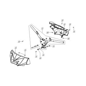 Capuchons de guidon Kymco Nexxon 4 temps gris foncé