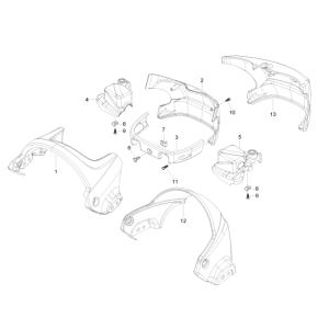 Capuchons de guidon Piaggio Beverly 500 E3 2007-2012 noir 94