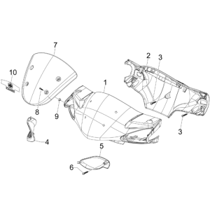 Capuchons de guidon Piaggio NRG Power DD 2007-2017 blanc 544