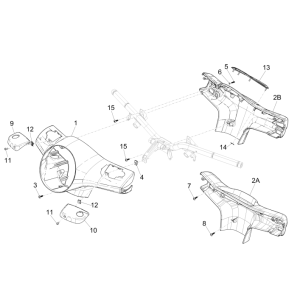 Couvre-volant Vespa GTS 300 ie 2008-2016 (avec et sans ABS) noirs 94