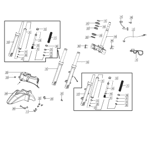 Fourche à Potence Kymco People S 50i E4 Bleu