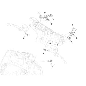 Commutateur de démarrage Vespa GTS 300 HPE 4T 4V IE ABS E4 2019 (EMEA)