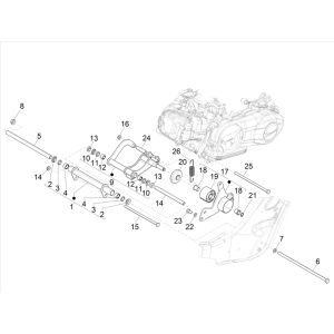 Sous-châssis Vespa GTS 300 HPE 4T 4V IE ABS E4 2019 (EMEA)