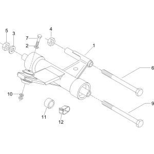 Sous-châssis Vespa LXV 2 temps