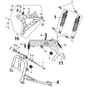 Suspension-stand Peugeot Tweet 125i E5 FL 2023-2025
