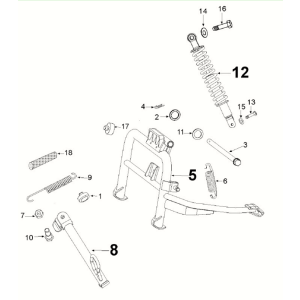 Suspension - Béquille E5 4 temps pour Peugeot Django