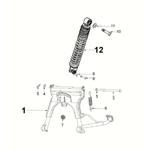 Béquille centrale - Amortisseur Peugeot Kisbee 4 temps Euro 5
