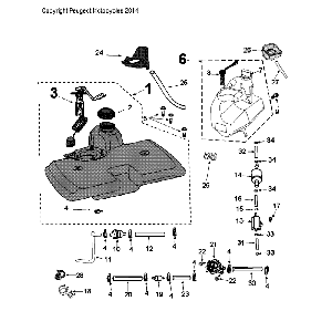 Réservoir et pompe à carburant Peugeot Citystar 50 Brown
