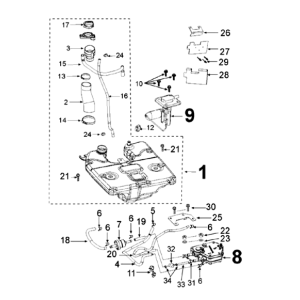 Tank en benzinepomp Peugeot Django 125 Allure E3 2014-2017