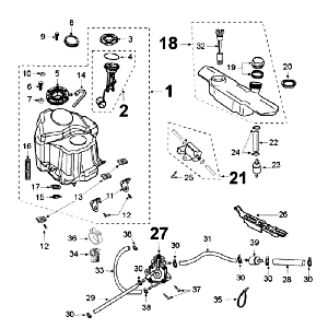 Réservoir et pompe à essence Peugeot Jet Force LC blanc