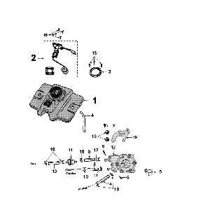 Réservoir et pompe à essence Peugeot Speedfight 4 4 temps Rouge/noir