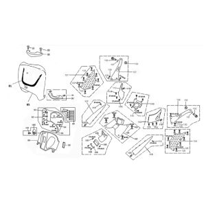 Parties avant/capuchon China Grande Retro rouge métallisé