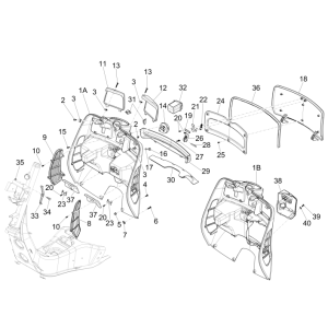 Plaque anti-protection Vespa GTS 300 ie 2008-2016 (avec et sans ABS) gris titane 707/C