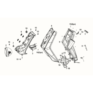 Capot supérieur Sym E-XPRO 45KM/H 2020-2021 Noir (BK-001C)