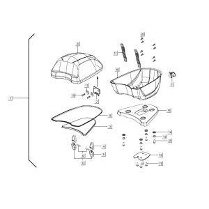pièces de top case AGILITY 16+ 4T 200i Matte Metallic Silver