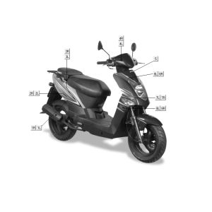 Stickers transferts Kymco Agility Fat 12' 4 temps marron