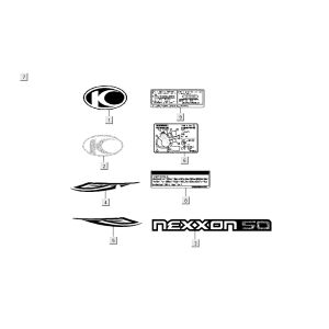 Transferts - Stickers Kymco Nexxon 4 temps gris foncé