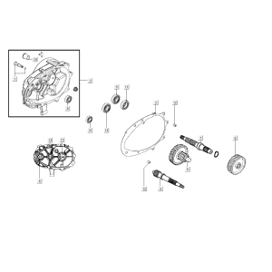 Transmission finale Kymco Super8 Street 50i E4 Gris mat