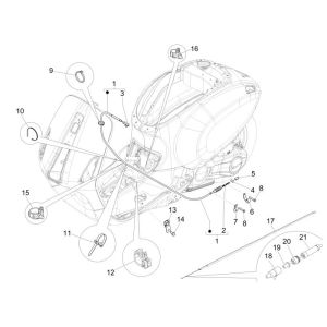 Câbles Vespa Sprint 2 temps
