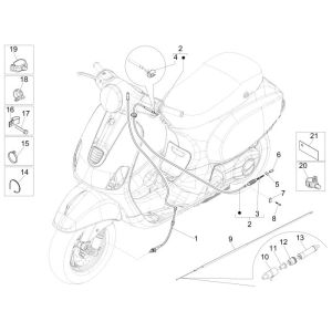 Câbles Vespa LXV 2 temps