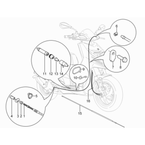 Câble d'accélérateur 2 temps Euro 3 2011 pour Piaggio Typhoon 50