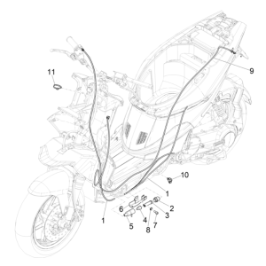 Câble d'accélérateur 2 temps LC Euro 4 Piaggio NRG Power 50