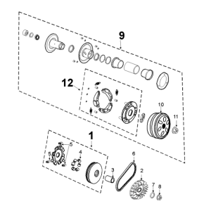 Transmission Peugeot Django 125 EFI E4 2018-2020