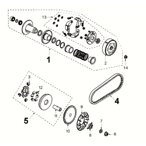 Boîte de vitesses Peugeot Django 4 temps E5