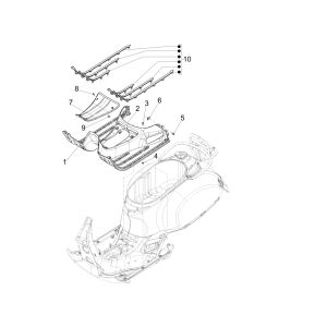 Marchepied de lit Vespa GTS 125 4 temps IE ABS Euro4 2016-2018