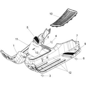 Marchepied Vespa Lx 25km 4 temps 2 soupapes marron marron 112/A