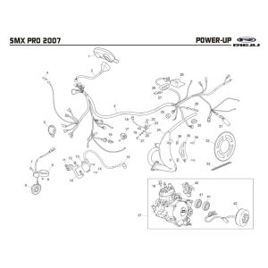 Echappement Electra Rieju SMX P-UP bleu 2008 2 temps