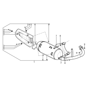 Système d'échappement Piaggio Typhoon 50 2 temps Euro 3 2011