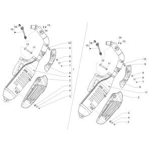 Système d'échappement Piaggio Liberty 125 4 temps 3V IE ABS (IGET Euro 5)