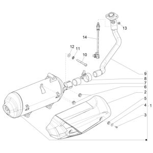 Système d'échappement Piaggio Medley 125 ABS E5 2021-2022 (EMEA)