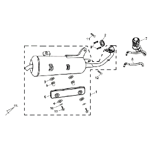 Échappement Sym Tonik (WH8018P) blanc